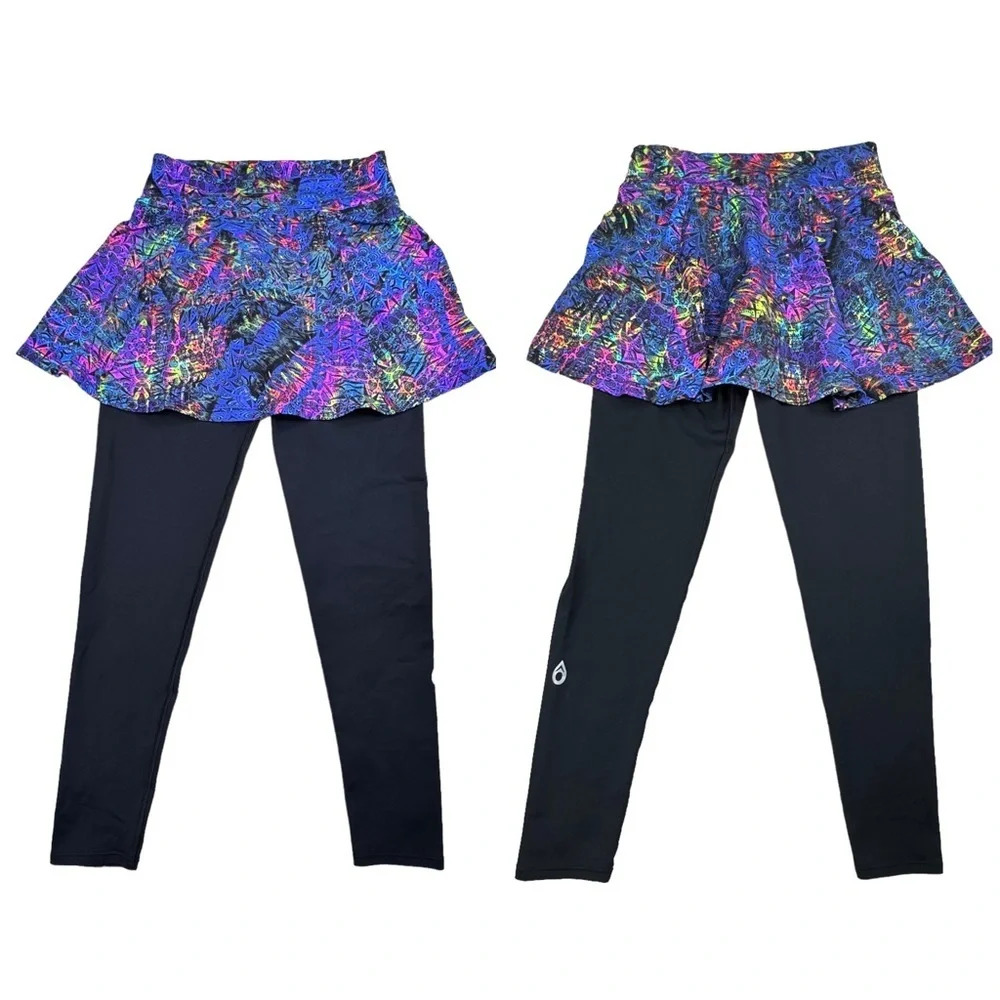 DonaJo Fitwear Skirted Leggings. Skirt and Leggings. Colorful Abstract. Small